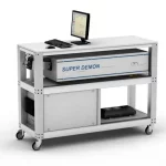 Super Demon spectrometer on mobile table with computer, measuring device for high-resolution spectral analysis.