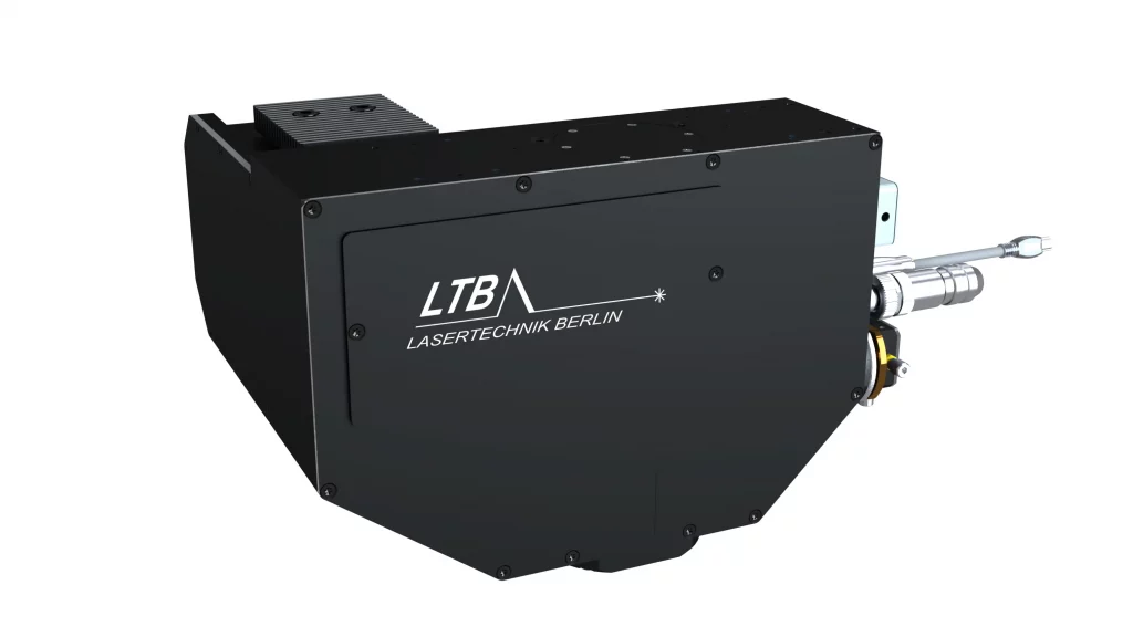 Black LTB Lasertechnik Berlin spectrometer with robust housing and optical connections in a technical illustration.