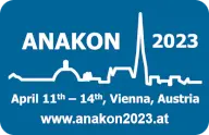 dunkelblaues anakon logo vom event mit Silhouette von Wien